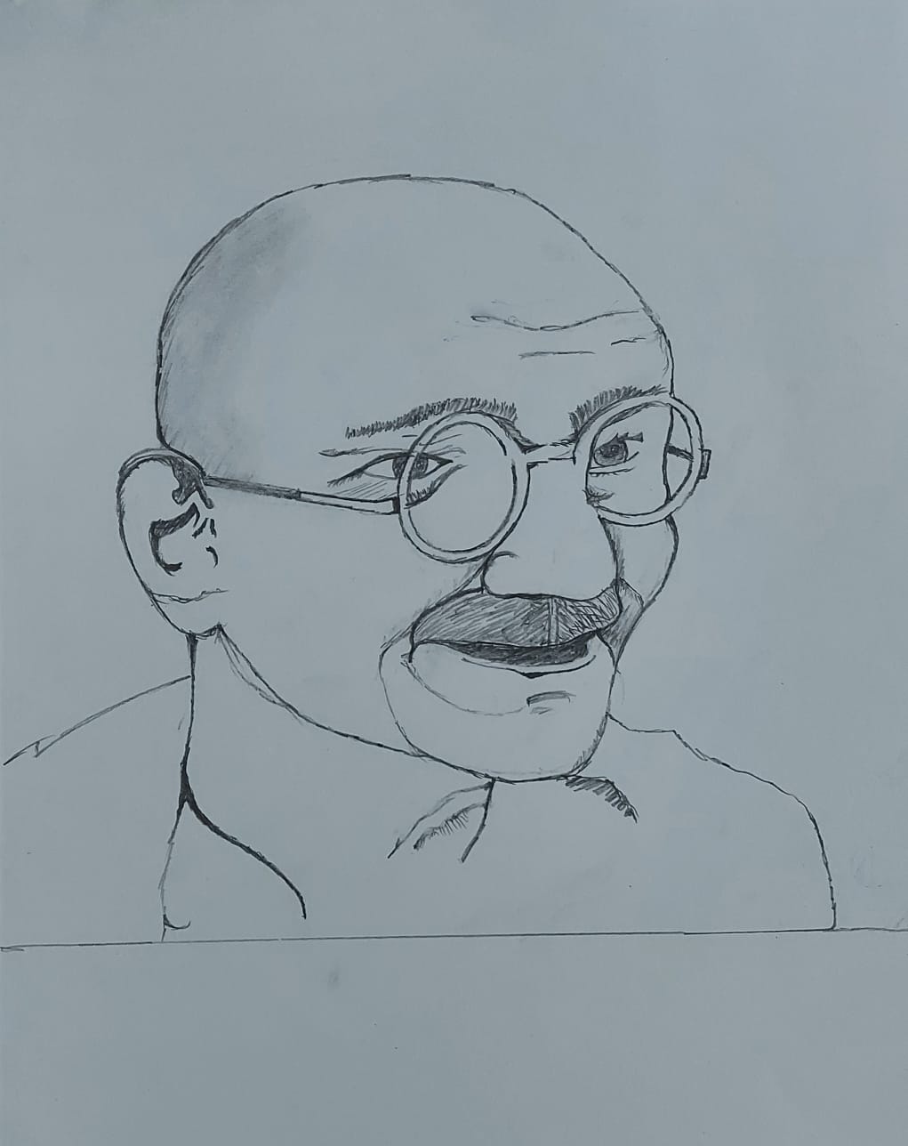 How to draw Mahatma Gandhi step by step tutorial for beginners - YouTube