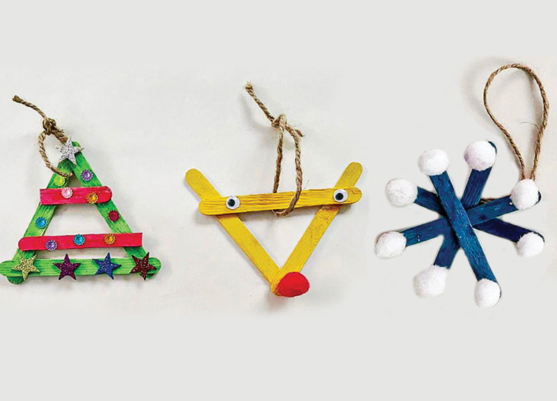 Ice Cream Stick Xmas Ornaments