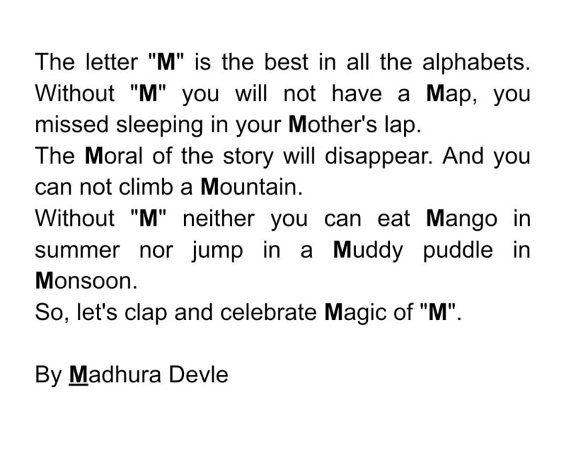 Poetry “Letter M”