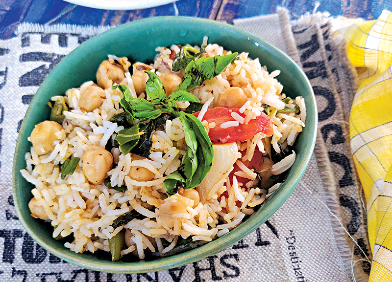 Basil Chickpea Rice