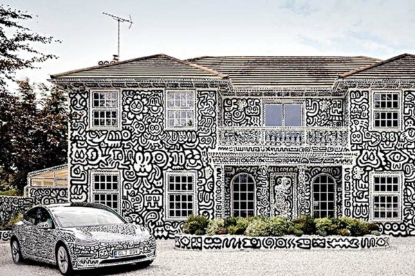 Mansion Covered in Doodles