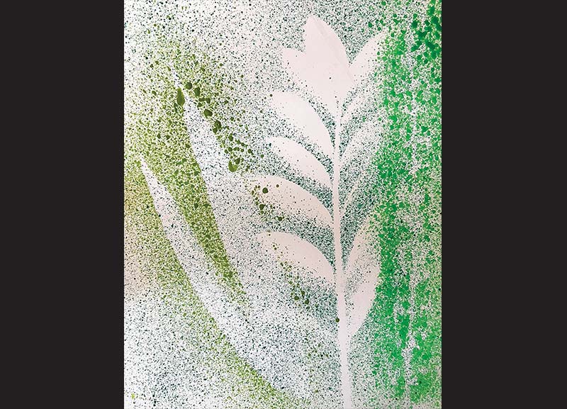 Spray-painted Leaf Poster - DIY for Kids