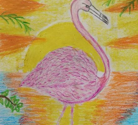 Flamingo in Sunset