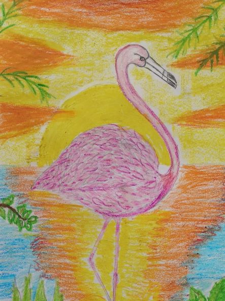 Flamingo in Sunset