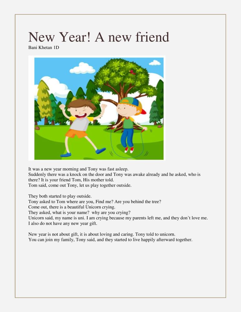 New Year – A New Friend