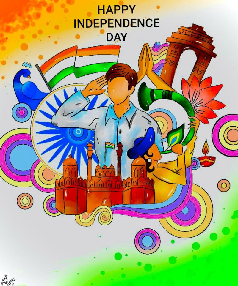 Happy Independence Day | Drawings by 9 year old Kavindhar-saigonsouth.com.vn