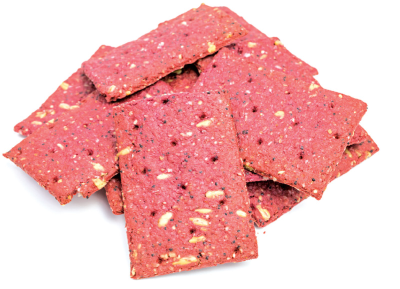 Baked Multigrain Beetroot Crackers