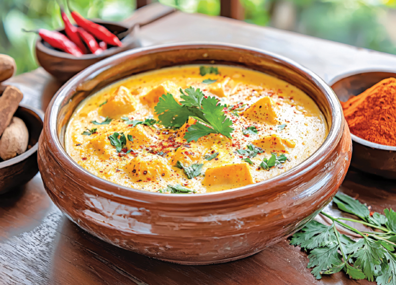 Leider Chaman (Yellow Paneer Curry)