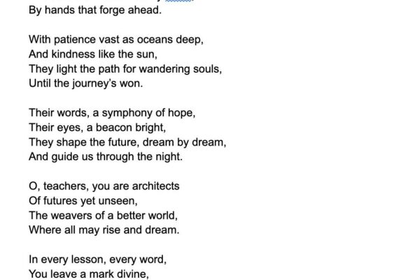 Ode To Teachers