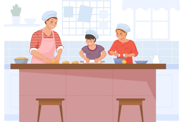 Baking a Cake with Mamma and Nani