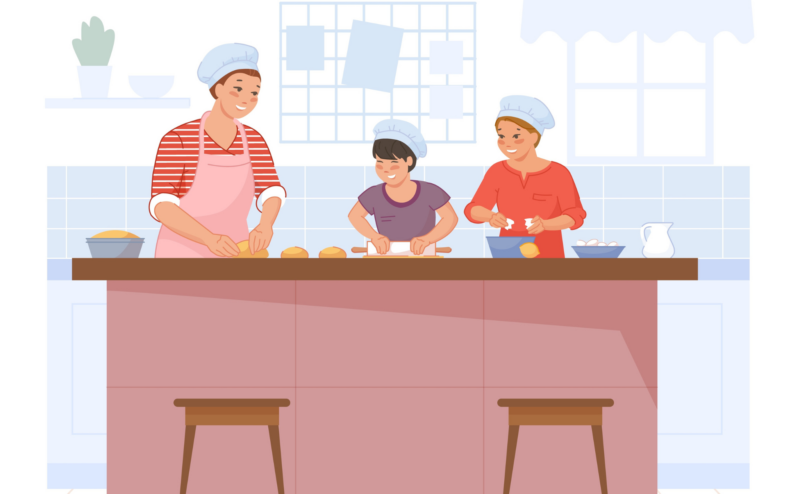 Baking a Cake with Mamma and Nani