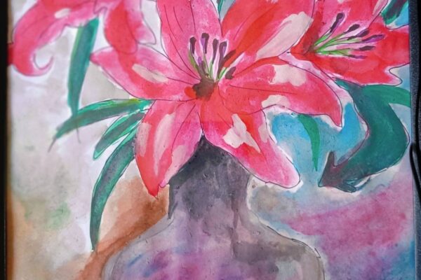 The Beauty of a Bouquet: Still Life with Pink Lilies