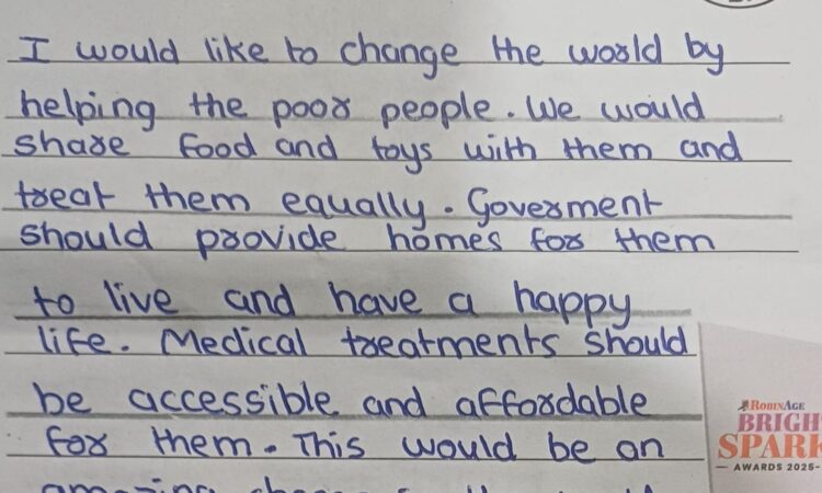 Bright Sparks: Tell Us What You Would Like to Change in the World and Why