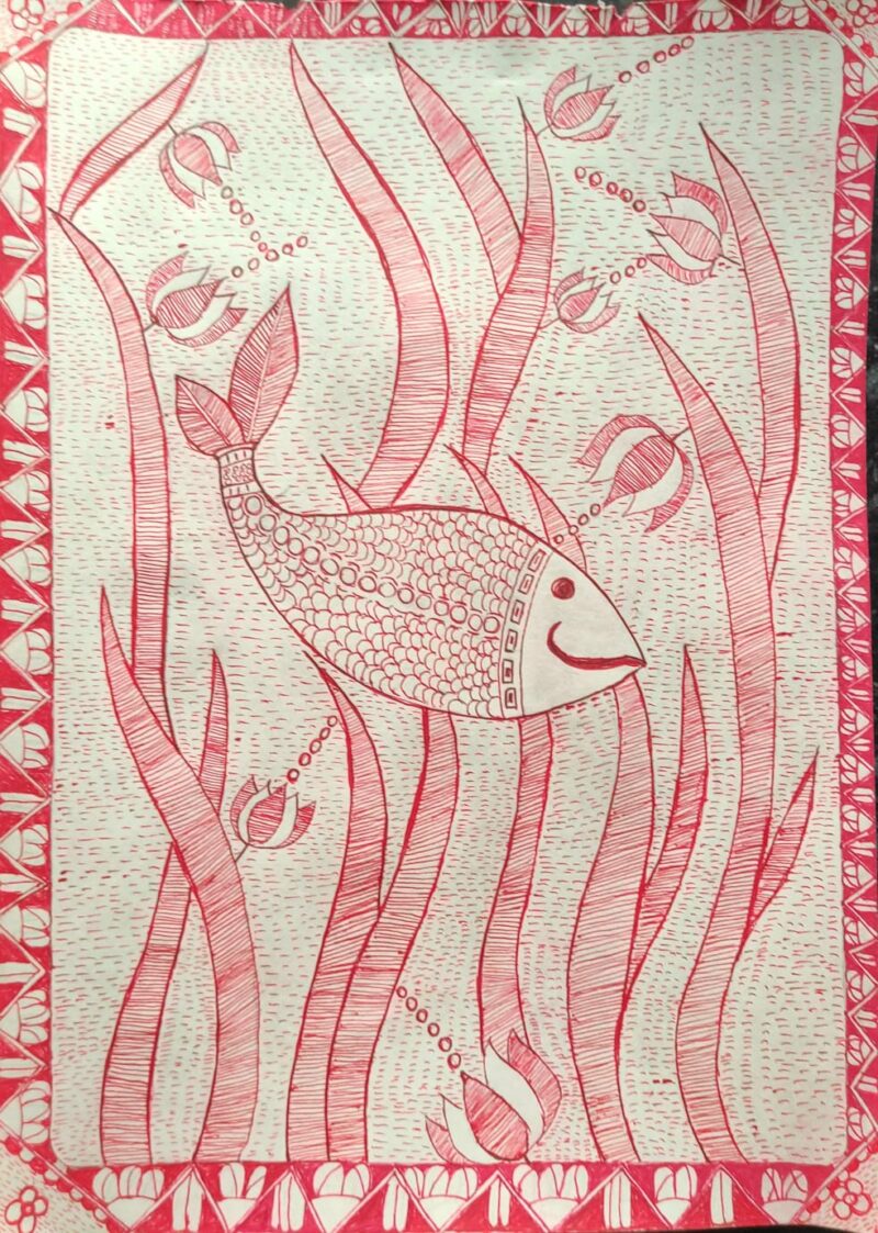 Madhubani Fish Painting